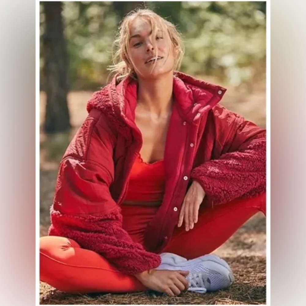 Free People Adventure Awaits Fleece Sherpa Hooded Jacket - Picture 3 of 12